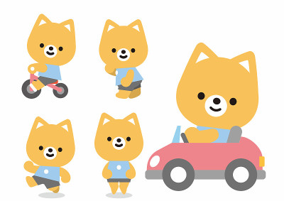 各种动物插图(兔、熊、猫、鼠、浣熊、狗、狮子、熊猫)