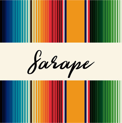 色彩丰富的墨西哥传统Sarape构图-复制空间