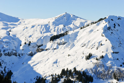 法国阿尔卑斯山的雪峰
