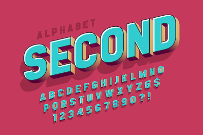 原创3d显示字体设计，字母，字母和数字