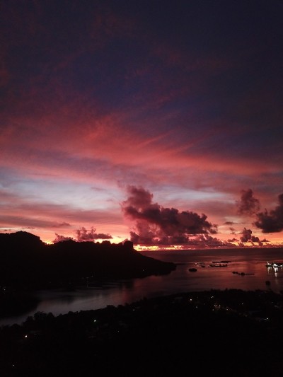 Kolonia town aerial view in Pohnpei, Micronesia