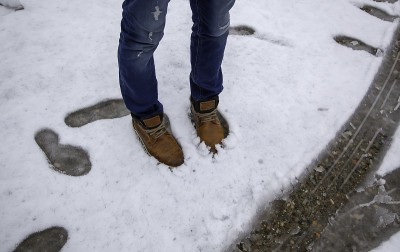 脚印在雪地