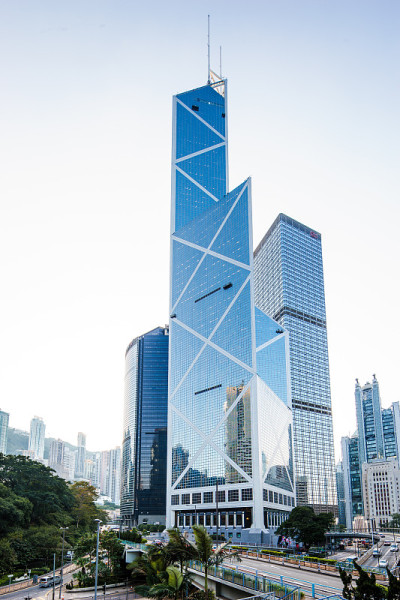 香港中环的道路及建筑物
