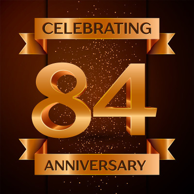 Realistic Eighty four Years Anniversary Celebratio