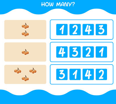 How many cartoon loquat. Counting game. Educationa