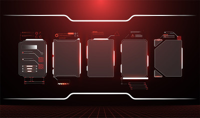 未来矢量HUD界面屏幕设计。数码插图的编号标题。HUD UI GUI未来用户