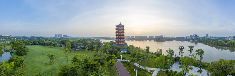 中国东莞华阳湖湿地公园的自然风光