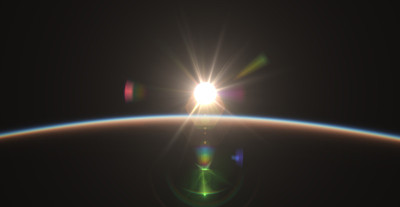 日出从行星轨道景观