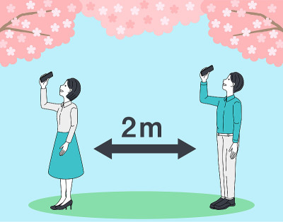 社交距离观赏樱花