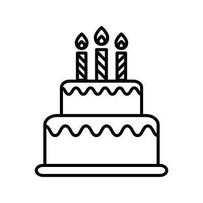 生日蛋糕图标矢量标志模板插图