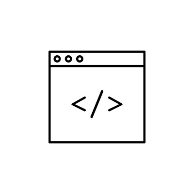 coding, html, programming icon. Simple outline vec