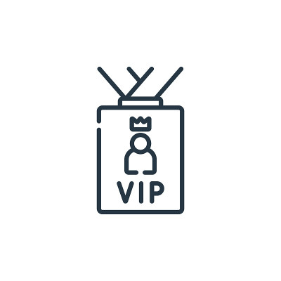VIP图标矢量从事件概念。细线插图的vip可编辑的笔触。VIP线性标志，用于web和移动应用程序，标