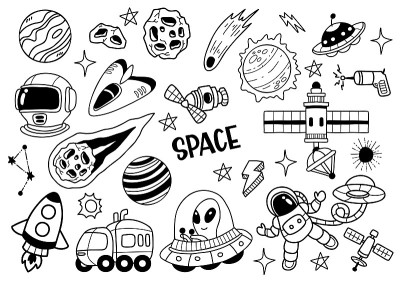 空间和宇宙插图矢量横幅