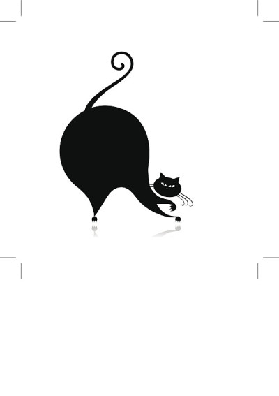 有趣的大猫剪影为你的设计