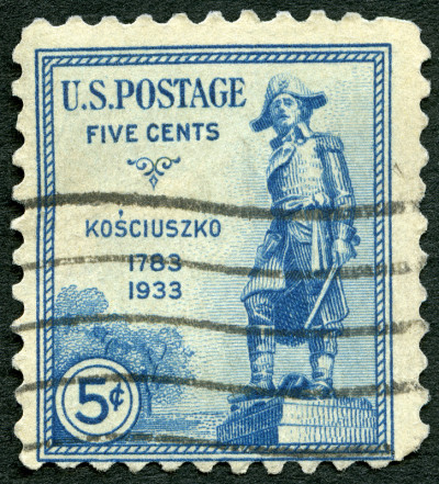1933年美国邮票上的科修斯科将军雕像(1746-1817)