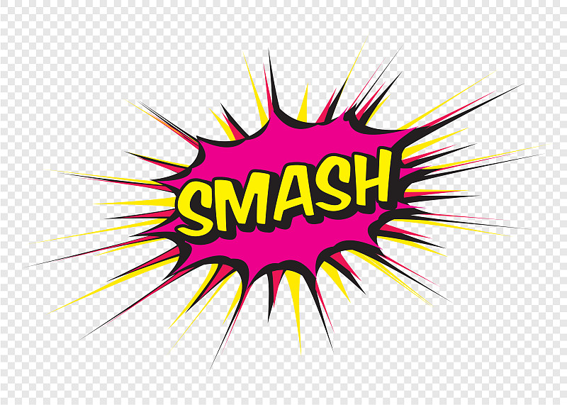 Text SMASH. Color comic speech bubble. Vector Illu