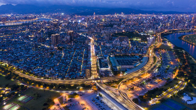 台北夜景鸟瞰，台湾