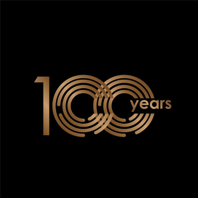 100 Year Anniversary Luxury Gold Black Logo Vector