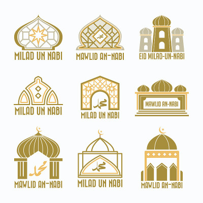 Mawlid徽章。米拉德·un Nabi问候。