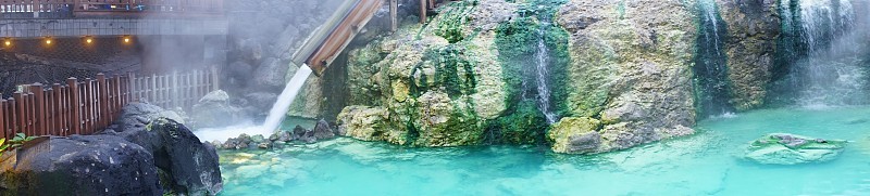 日本群马县草津温泉的温泉田