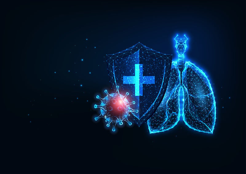 未来保护肺部免受covid-19冠状病毒病的网页横幅