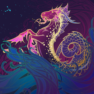Zodiac sign Capricorn. Pastel colors