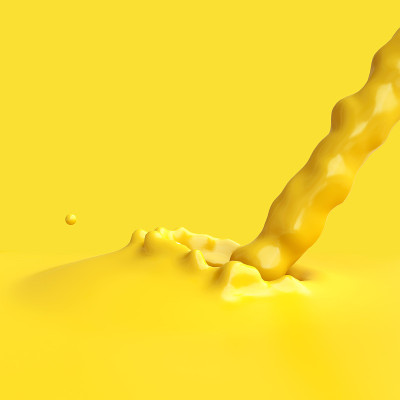 液体浇溅与颜色背景的插图。
