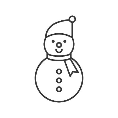 雪人的轮廓图标，冬季和圣诞节的主题