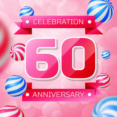 Realistic Sixty 60 Years Anniversary Celebration d