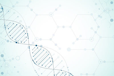 科学模板，DNA分子背景。