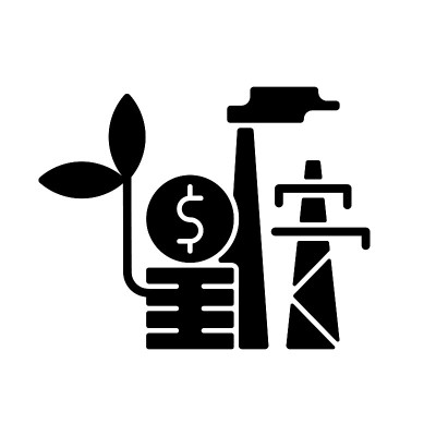 环境税黑色字形图标