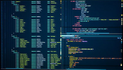 Java代码。软件编程代码。摘要计算机脚本代码。屏幕上的编程代码。Vue js、标记