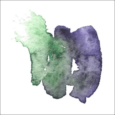 抽象水彩艺术手画孤立的白色背景。