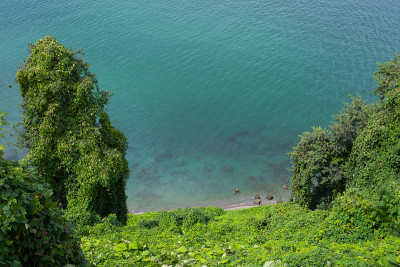 从山上看。海景