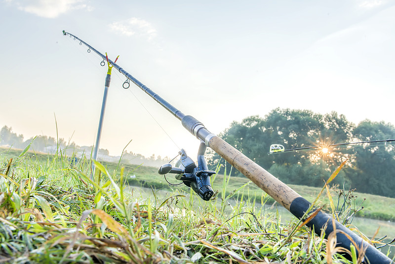 fishing-rod for fishing on the bank of the lake