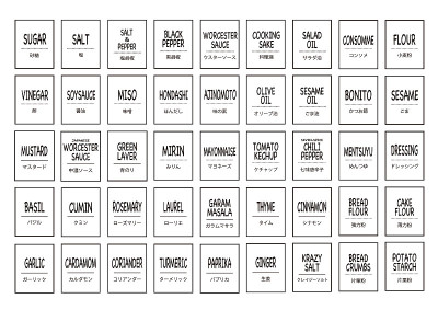 调料标签贴纸模板(日语/英语)