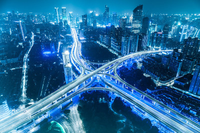 上海延安高架路夜间