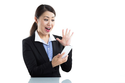 女商人和智能手机