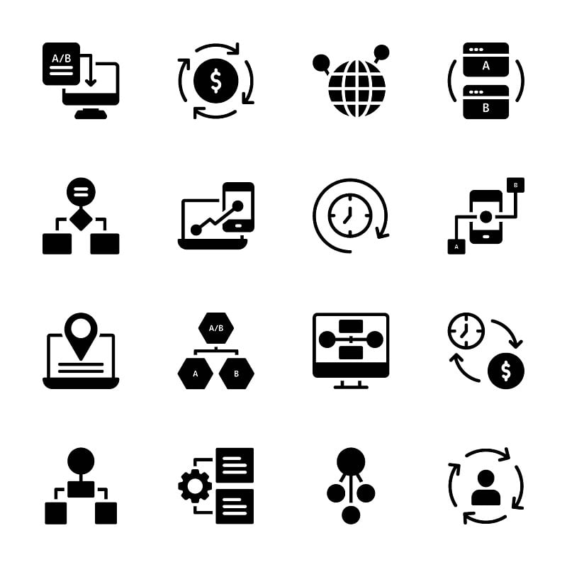 User Flow, Journey Map, Glyph Icons