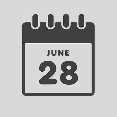 图标日日期6月28日，模板日历页