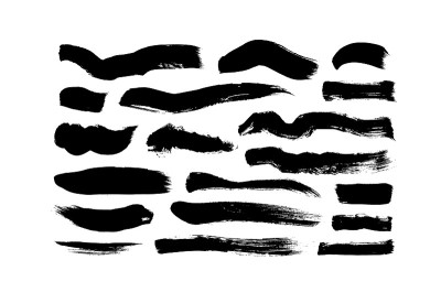 Vector grungy paint brush strokes collection. Call