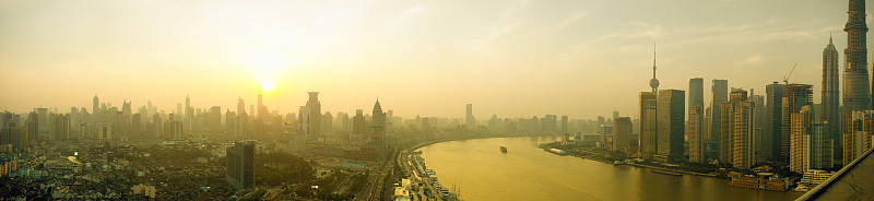 上海日落全景
