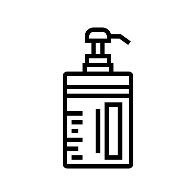 护发素角蛋白瓶与泵线图标矢量插图