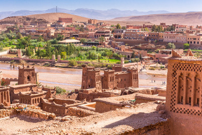从Benhaddou Kasbah, Ben Haddou, Ouarzazate，摩洛哥