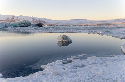 冰川泻湖Jökulsarlon在冰岛，欧洲