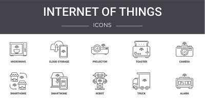 internet of things concept line icons set. contain