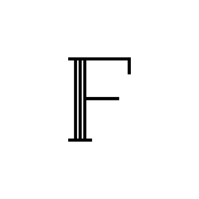 向量经典字母F线黑色和白色