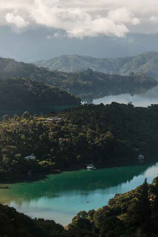 夏洛特女王海湾的鸟瞰图