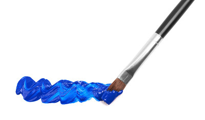 用蓝色的画笔