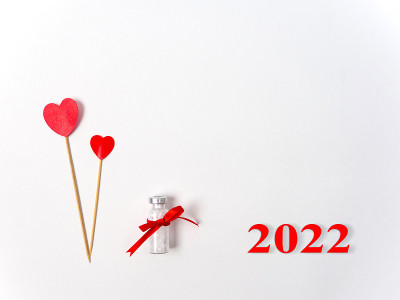 2022和疫苗接种卡，有空白的文本
